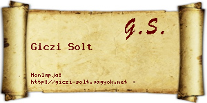 Giczi Solt névjegykártya